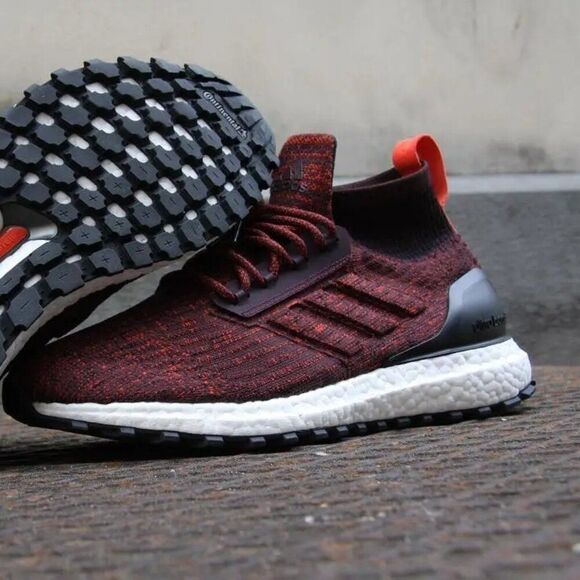 NEW Adidas UltraBoost Mid All Terrain Burgundy Carbon Black Size Mens 12 S82035 - Picture 9 of 14